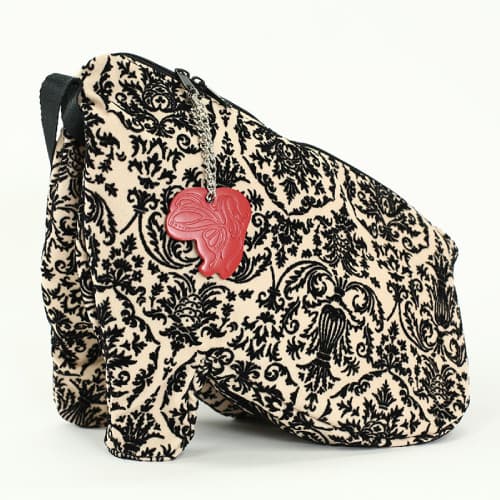 ヒールタイプ シューズドレスバッグ BLACK×BEIGE フロッキー