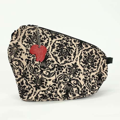 ウェッジソールタイプ シューズドレスバッグ BLACK×BEIGE フロッキー