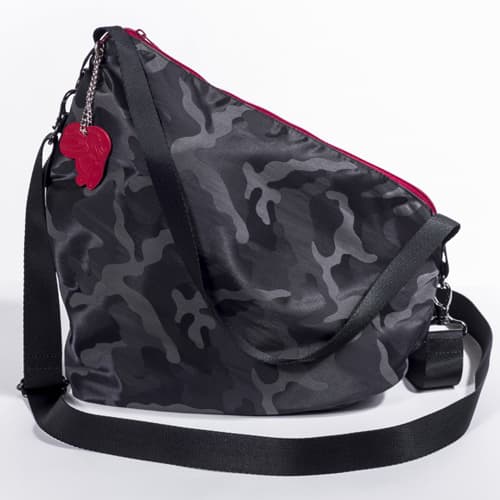 NEW!ウェッジソールタイプ シューズドレスバッグ 迷彩ジャガード(裏地:ワインレッド)